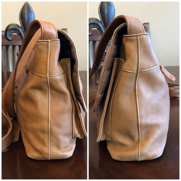 ST. JOHN’S BAY - Brown Smooth Leather Saddle-Bag-Style Crossbody/Shoulder Bag - Picture 9 of 16